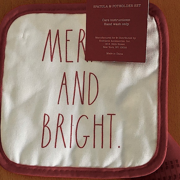 Rae Dunn Christmas Oven Mitt and spatula set NEW - Picture 2 of 3